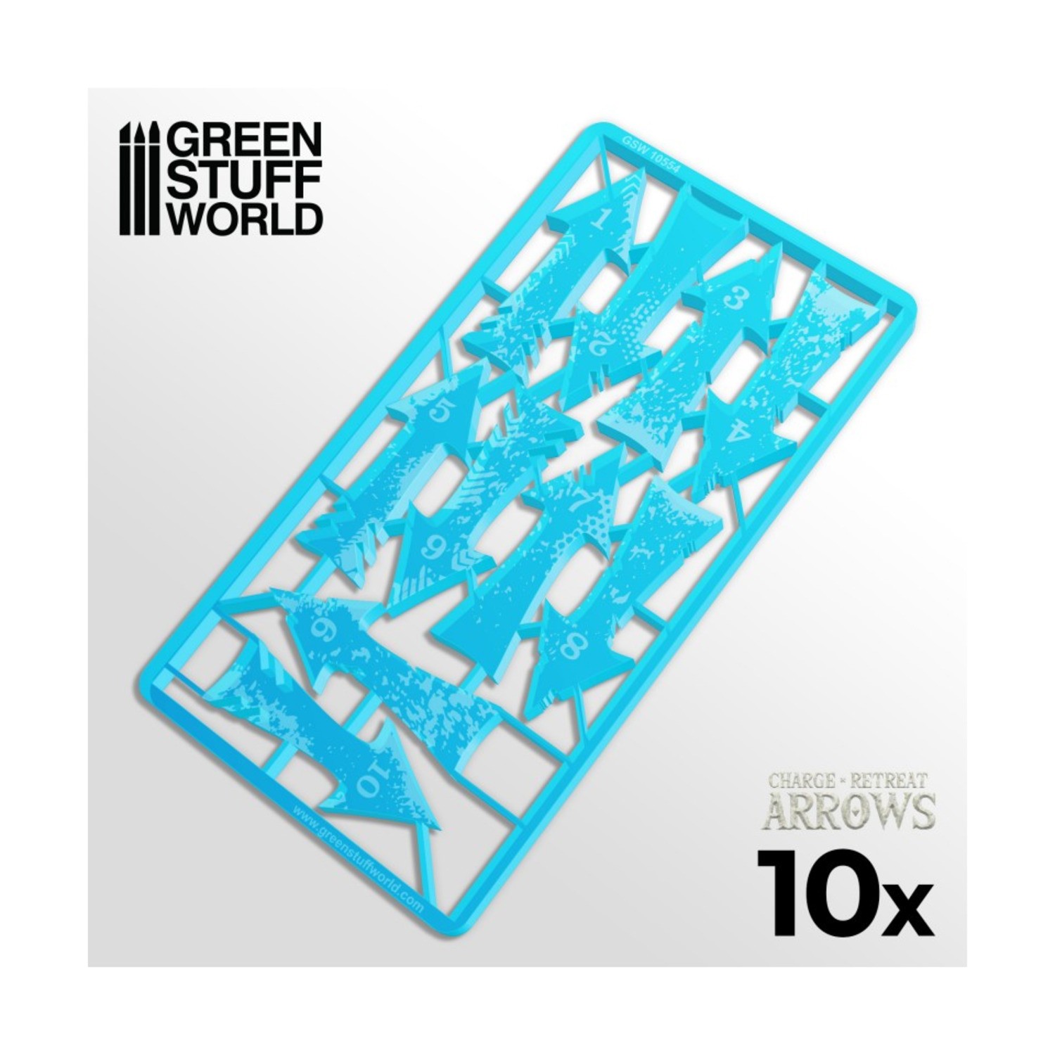 Green Stuff World Charge and Retreat Arrows - Light Blue New