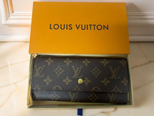 Authentic Louis Vuitton Portefeuille Sarah Monogram Long Wallet Brown