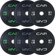 CAP Barbell 2-Inch Olympic Bumper Plate Weight Set| 100-370 lbs| Multiple Opti..