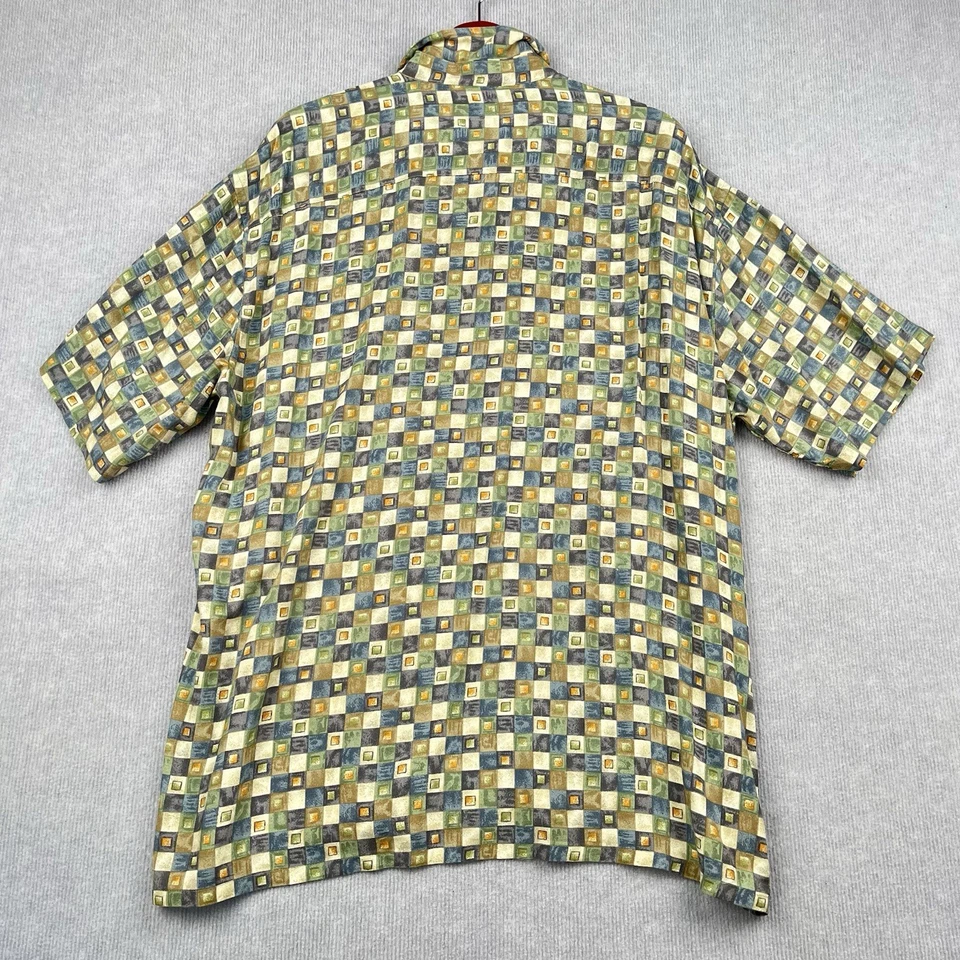 Pierre Cardin Rayon Shirt XL Vintage 90s Geometric Pattern Short Sleeve Korea - Image 2 of 4