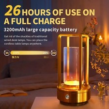 Cordless Table Lamp Rechargeable LED Desk Lamp, 3 Color Stepless Dimming Touch