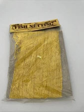 Vintage Decorative Fish Netting Stretches To 5×14ft Yellow NOS A9