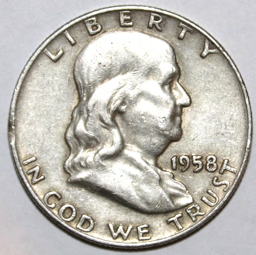 1958-D Franklin Half Dollar - Circulated - XF - #0380EB