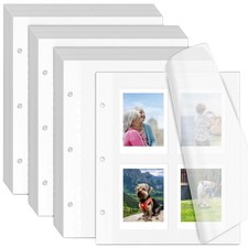 60 Sheets/120 Pages Photo Album Pages for 3 Ring Binder, Self Adhesive Scrapb...