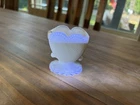 Degenhart Glass  Heart Sweetheart Toothpick Holder Milk White Vintage