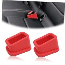 2pcs Safety Belt Buckle Holder Booster Auto Safety Belt Guard Easy Access Red