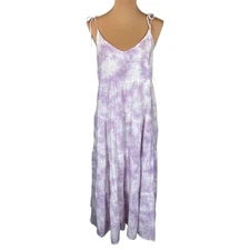 NWOT ASTR THE LABEL Paradise Lavender Tie Dye Tiered Maxi Sun Dress Small