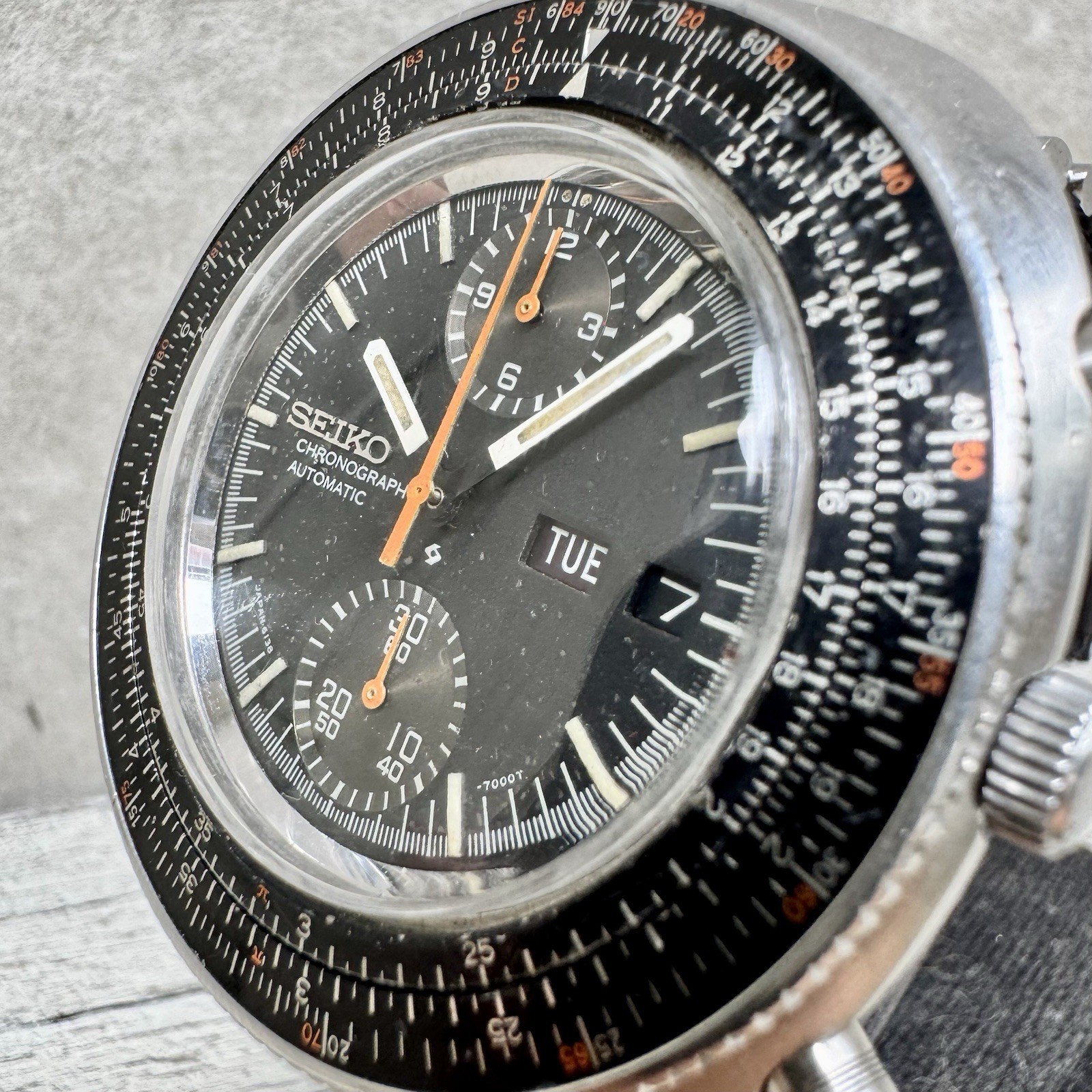 Vintage Seiko Calculator Automatic 1970 Chronograph Slide Rule 6138-7000 44mm image 6