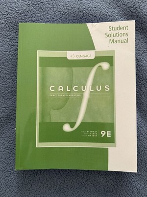 Calculus: Early Transcendentals Student Solutions Manual,, 9th Edition