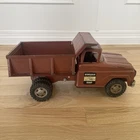 Vintage Tonka Hydraulic Dump Truck Pressed Steel Toy Bronze 1960s