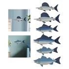 Hanging Fish Sculpture Coastal Ornament Bedroom Nursery Nautical Wooden Wall