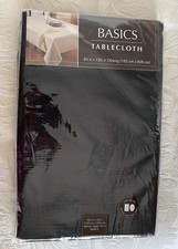 Basic Black Tablecloth XL 120 x60 Seats 10-12 Oblong Oval NEW SEALED
