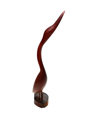 Hand Carved Wood Bird Figurine 12.5" Tall Vintage - Image 1 of 4