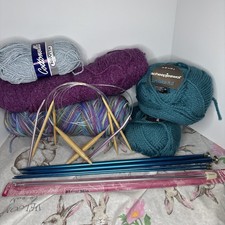 Lot of Knitting and Crocheting Tools, Needles and Yarns, etc.