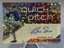 🔥⚾️BRADY SINGER 2021 Panini Mosaic Quick Pitch Silver Disco Prizm RC AUTO!⚾️🔥