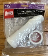 Oatey Slip-Joint Sink Drain Extension Tube White Plastic 1-1/2" HDC9792