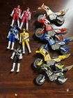 Power Rangers Thunder Bike Lot of 5 Motorcycles Action Figures Vtg MMPR Bandai