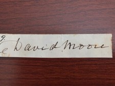 DAVID MOORE SIGNED, METHODIST MINISTER, ST. ANDREWS CHURCH, L. I., NY 1808