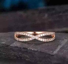 14k Rose Gold Plated Round Cut Diamond Lab-Created 2Ct Women's Wedding Ring