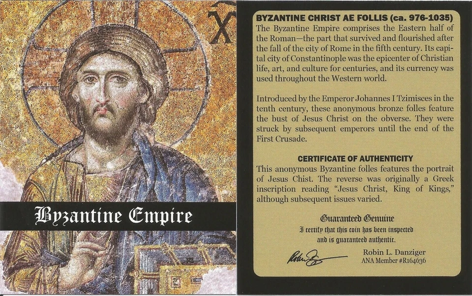 Folles/Busto de Cristo de bronce bizantino 976-1025 CE certificado NGC (grado premium) Foto 4 de 4