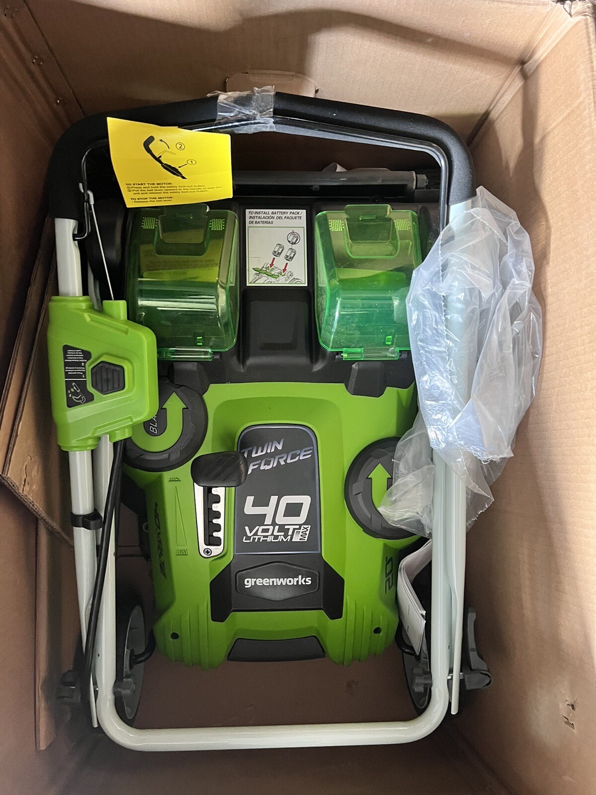 GreenWorks GMax 40V 20" Dual Blade Lawn Mower Green (MOWER ONLY) eBay