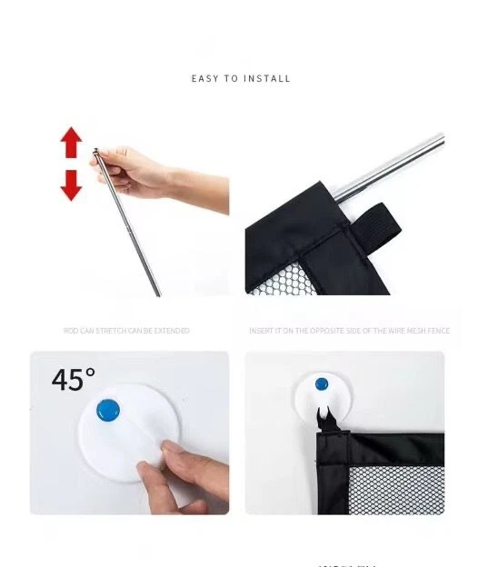 Retractable Pet Child Safety Gate Durable Dog Mesh Barrier for Doorways Stairs - Image 4 of 4