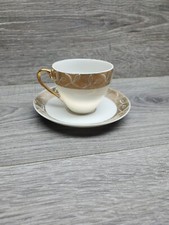 Vtg White & Gold Teacup & Saucer Japan
