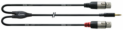 Cordial CFY 3WFF XLR Adapterkabel 1,8 m XLR Miniklinke Stereo 3-pol Y-Adapter