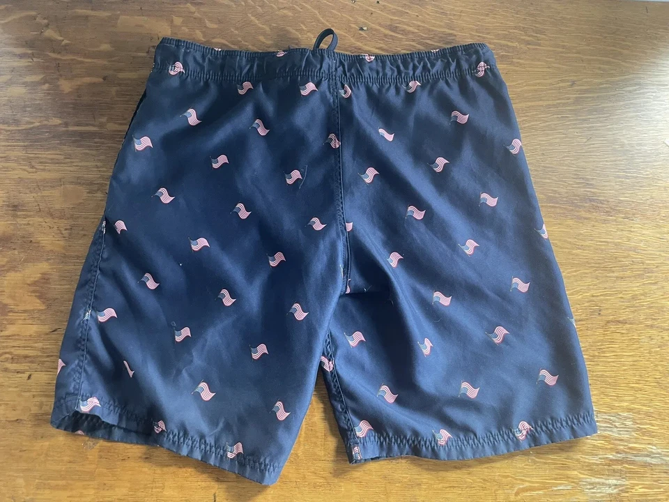 Traje de baño corto para hombre talla grande banderas americanas en azul 4 de julio Foto 2 de 4