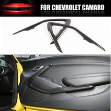 Interior Door Panel V Shape Cover Trim Strip for Chevy Camaro 2016+ Carbon Fiber