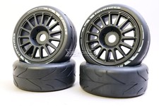 18 Wheels Tires Street Multi Spoke Semi Slicks 4pc -black -