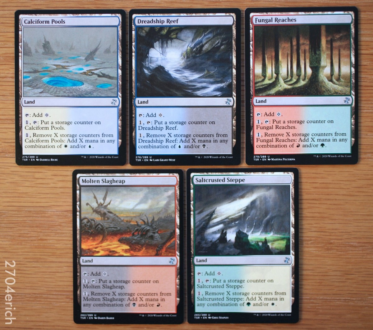 Set of 5 Time Spiral Remastered Dual Storage Lands *NM* (Magic MTG
