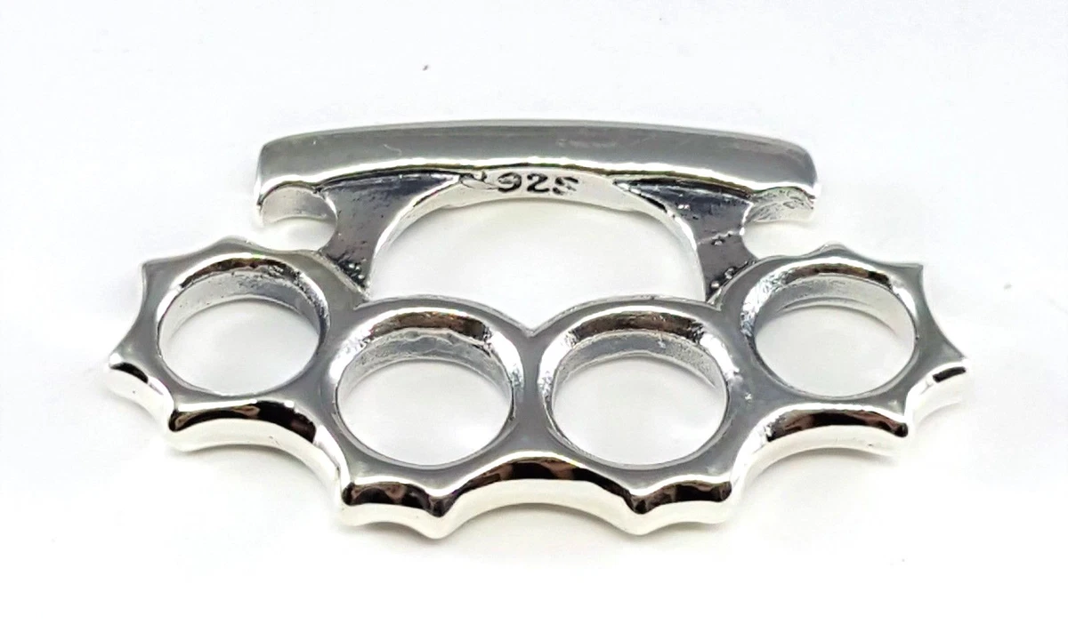 TINY KNUCKLE DUSTER SOLID 925 STERLING SILVER PUNK BIKER MENS