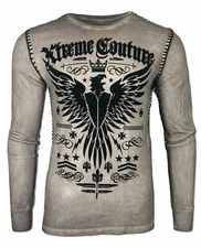 Xtreme Couture by Affliction Men's Thermal Shirt INTENSITY Biker MMA
