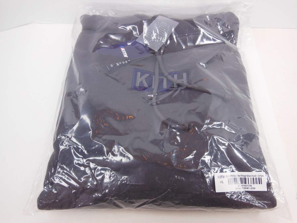 Kith x BMW★Nelson Box ロゴ フーディー パーカー 送関込 Kith X BMW Nelson Box Logo Vintage Hoodie Gotham Size XL