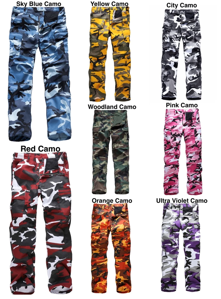 BACKBONE Mens Military Tactical BDU Camouflage Pants Casual Cargo Pants Trousers - Image 3 of 4