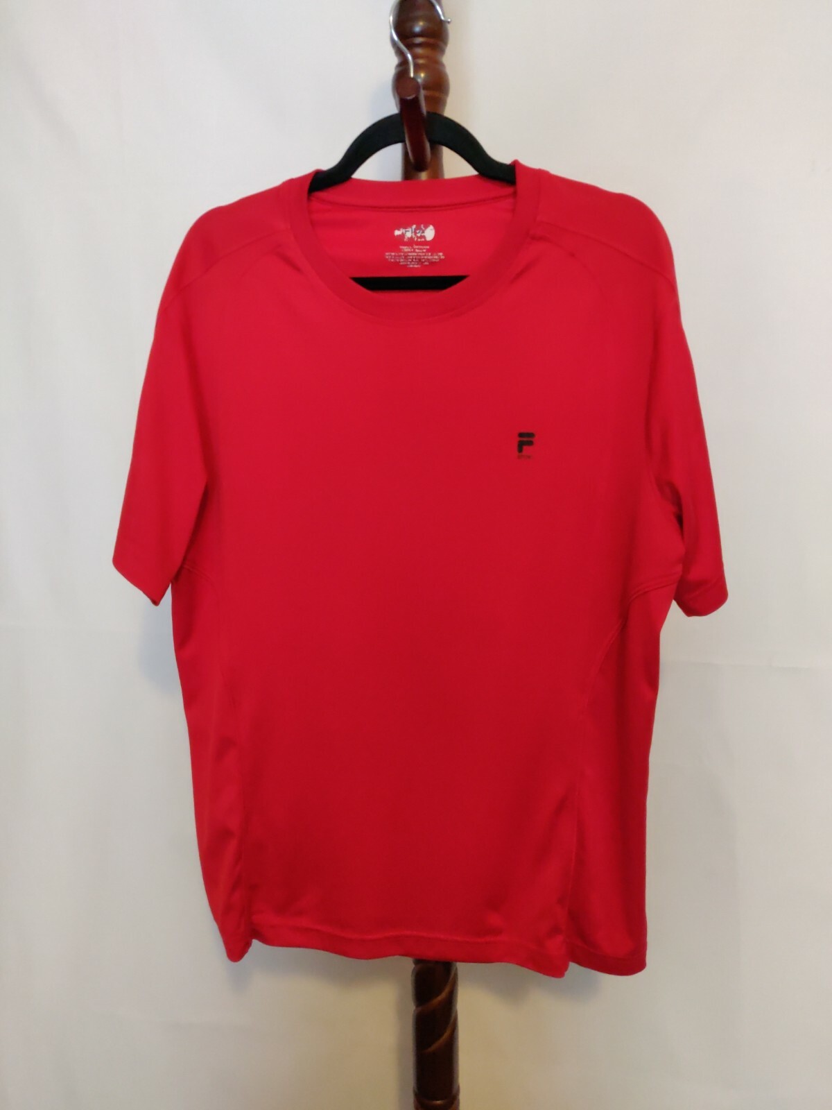 Camicia Fila taglia L activewear colore rosso manica corta girocollo maglia sui lati logo