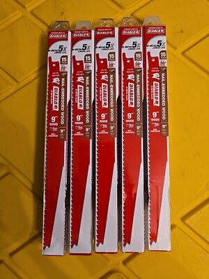 Diablo 15 Pack of Genuine OEM 9' Reciprocating Saw Blade, DS0912BW- 5pks of 15