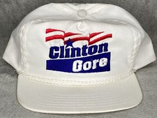 Clinton Gore Campaign Cap Hat Snap Back Red White & Blue Made In USA