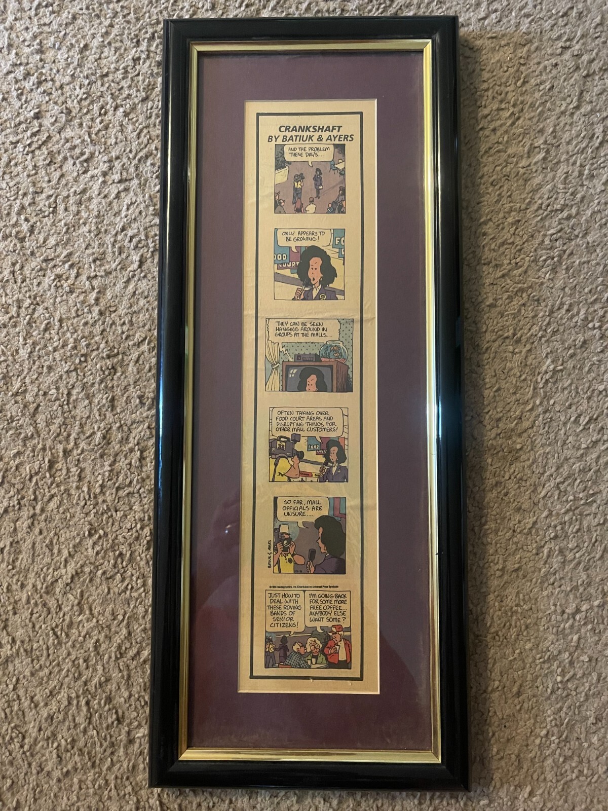 Framed Crankshaft Comic Strip by Batiuk & Ayers 20" X 8" eBay