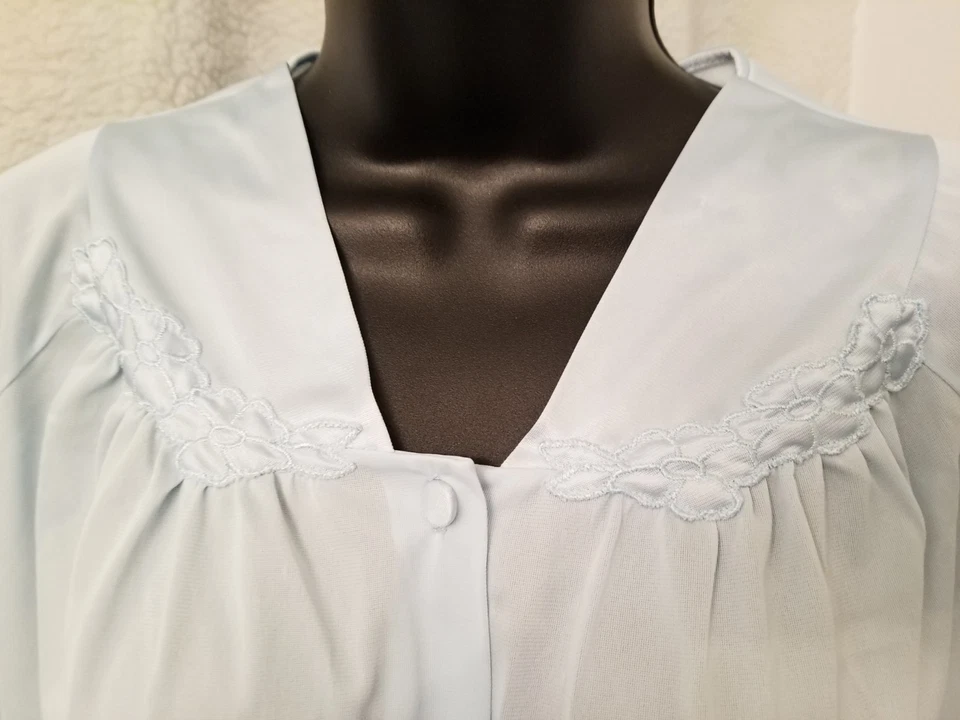 Camisa para dormir Vanity Fair para mujer talla L grande azul floral Foto 3 de 4