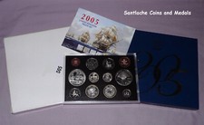 2005 ROYAL MINT PROOF SET COINS - Nelson & Trafalgar £5 Crowns, Gunpowder £2
