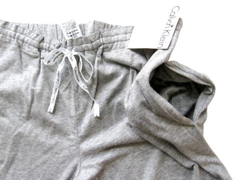 A379 Calvin Klein NEU S0500D Damen grau Essentials Kordelzug Strick Schlafhose S - Bild 7 von 8