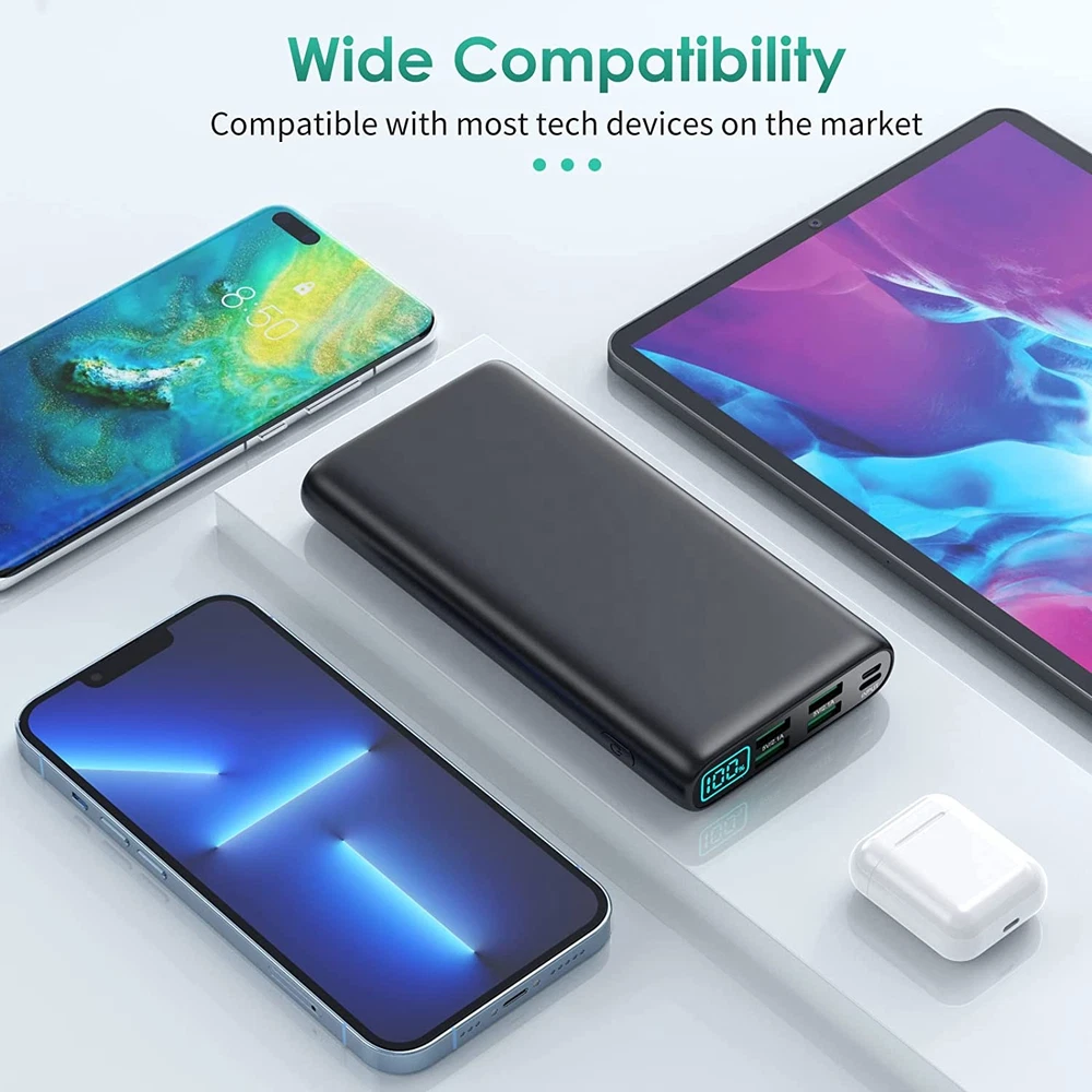 Power Bank 30000mAh Backup Battery 4 USB Cell Phone Smartphone Portable Charger