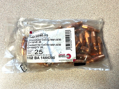 (25 Pcs)  Abicor Binzel  140.0590.25 , Contact Tip  .062 CuCrZr M8/1.6/ 30,D,NEW