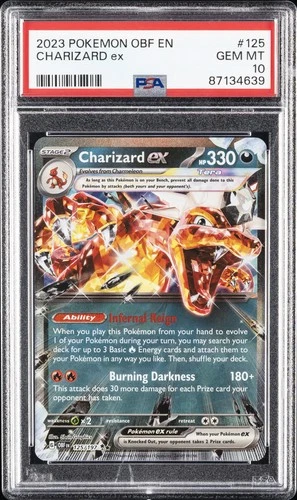 2023 POKEMON OBF EN-OBSIDIAN FLAMES #125 CHARIZARD EX PSA 10