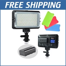 Dimmable Bi-Color LED Video Light Panel with LCD for DSLR - Portable & Versatile