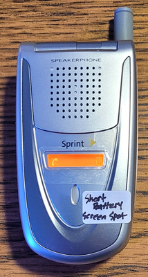 SANYO ENACLE CY-SN263DK 3.1AH３段26型SILVER Sanyo VI-2300 - Gray and Silver ( Sprint ) Rare Flip Phone - READ