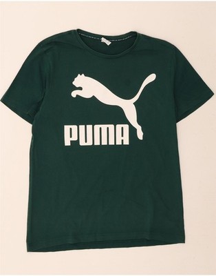 PUMA Mens Graphic T-Shirt Top Large Green Cotton DM59