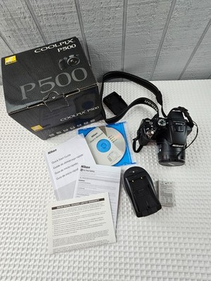 Nikon Coolpix P500 12.1MP 36x Zoom Digital Camera Works Great w/Accessories